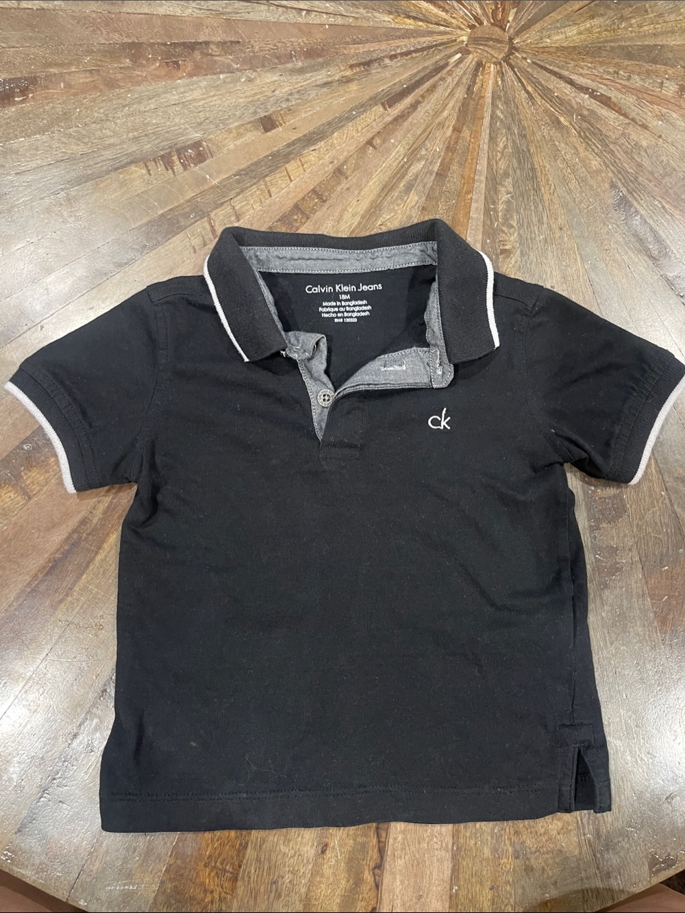 Calvin Klein Jeans Black Polo with Gray Trim